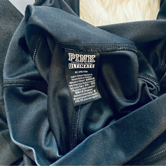 Pink Victoria's Secret Ultimate Legging Tights Pants High Waist Logo Slim Fit M - Picture 11 of 12